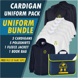 Bundle offer of 3 Cardigans, 5 poloshrts, 1 Fleece Jacket and a Book Bag!