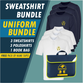 Bundle offer of 3 Sweatshirt, 3 poloshrts and a Book Bag!